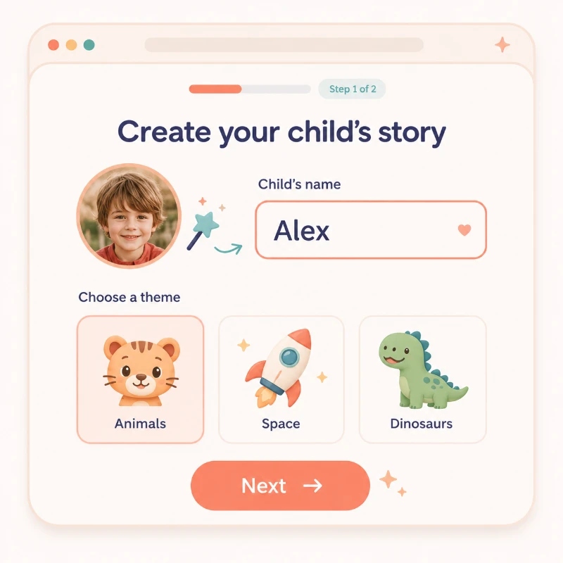 Answer fun questions to personalize the story