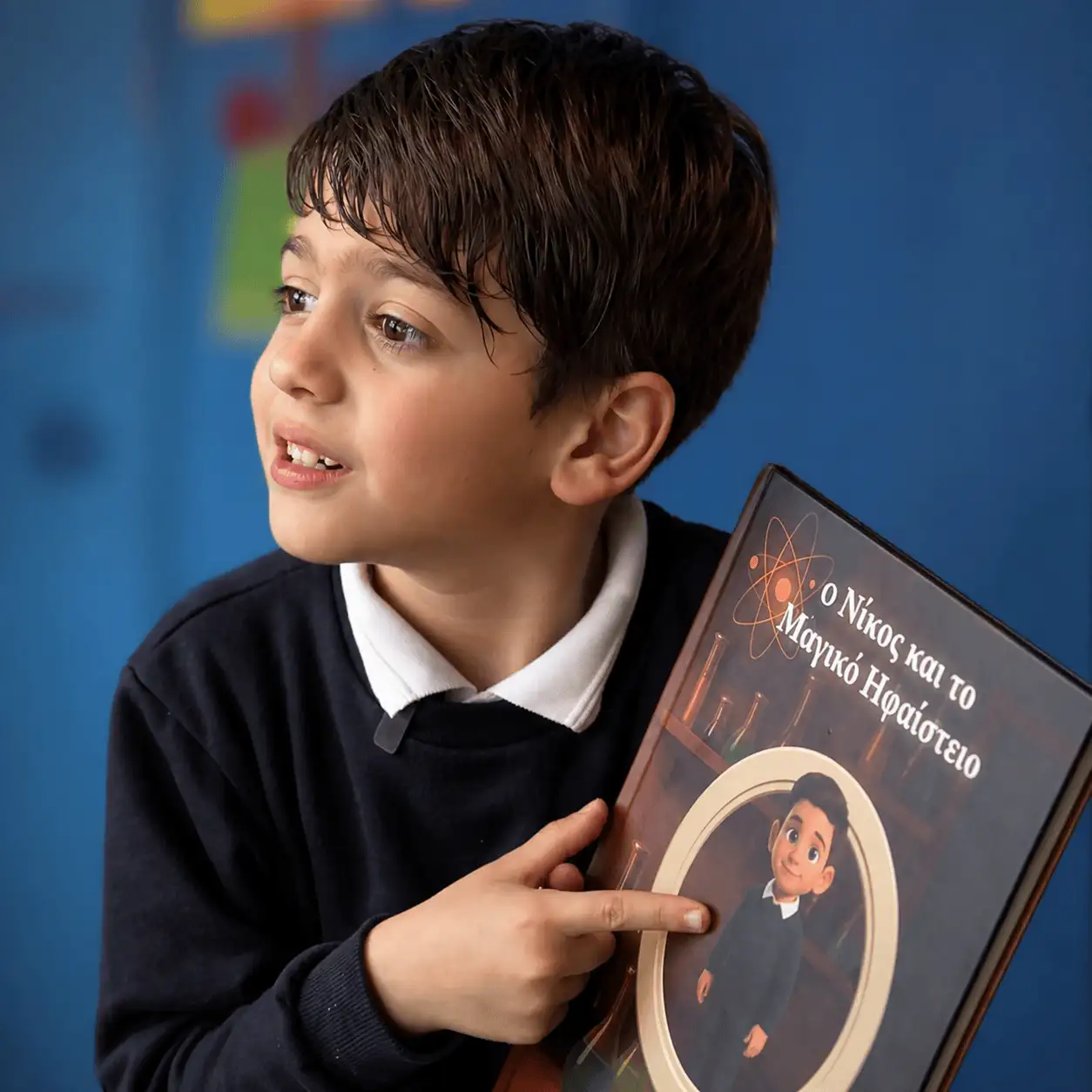 Niko with his book